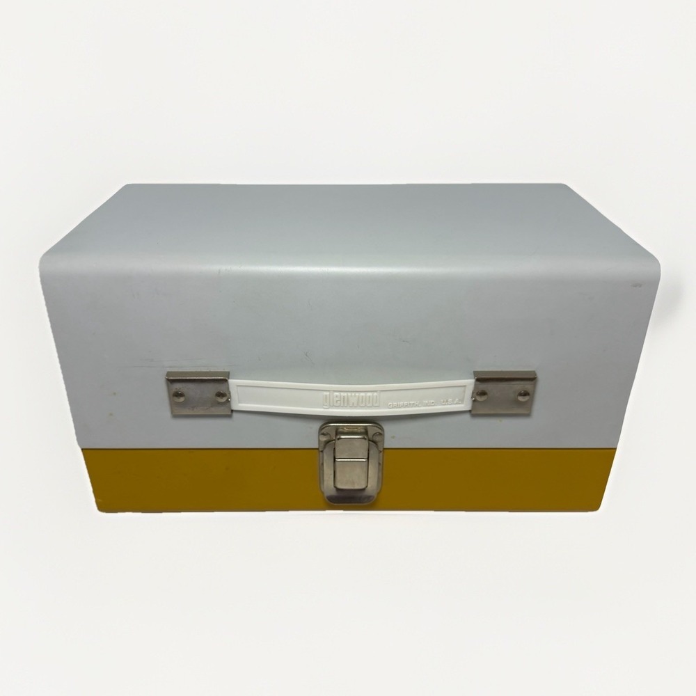 Vintage Mid-Century Glenwood Metal Document Box White/Mustard - Picture 1 of 10